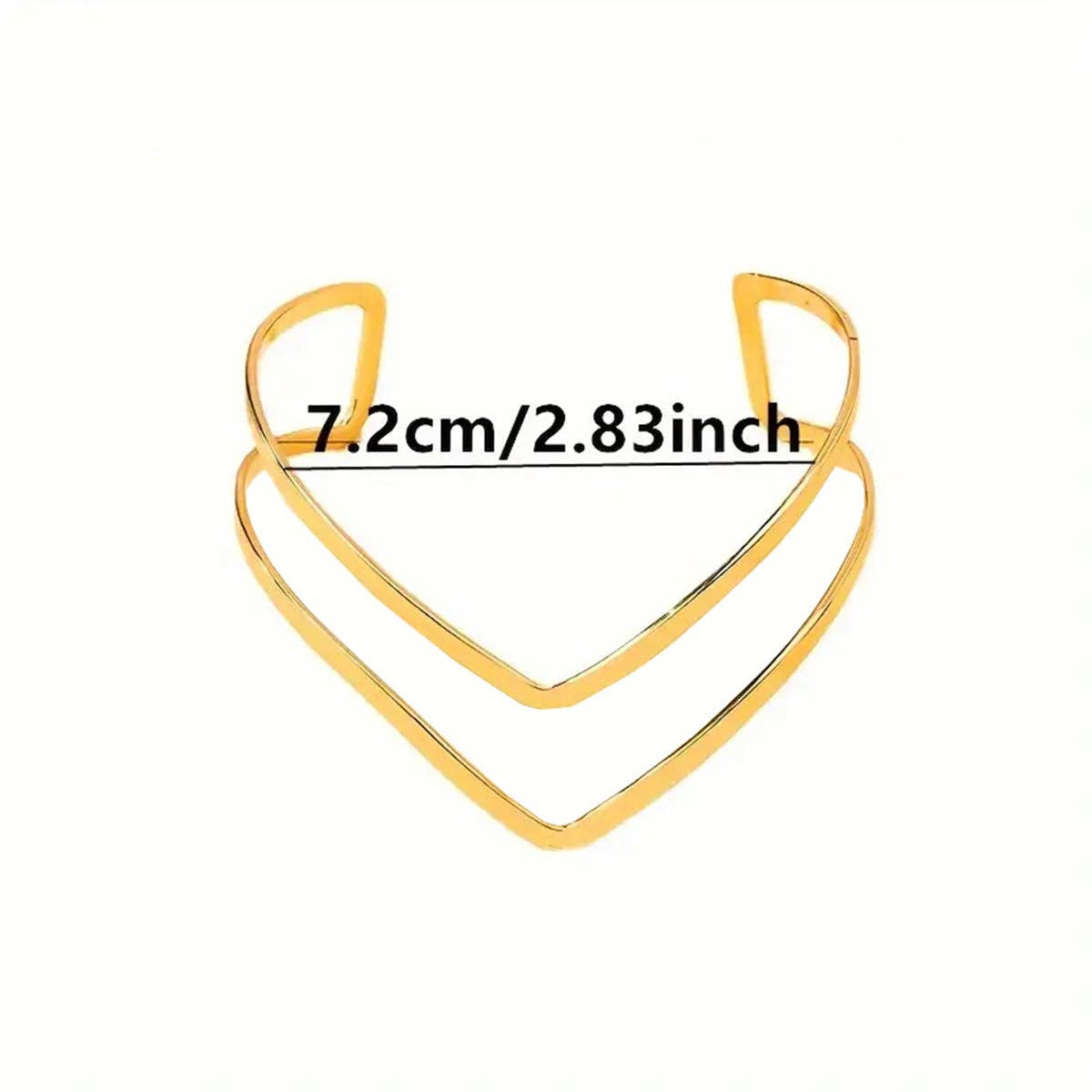 Dipped Shop - Wholesale Cuff Bracelet - V-Shape Simple Open Arm Cuff DPJAC94
