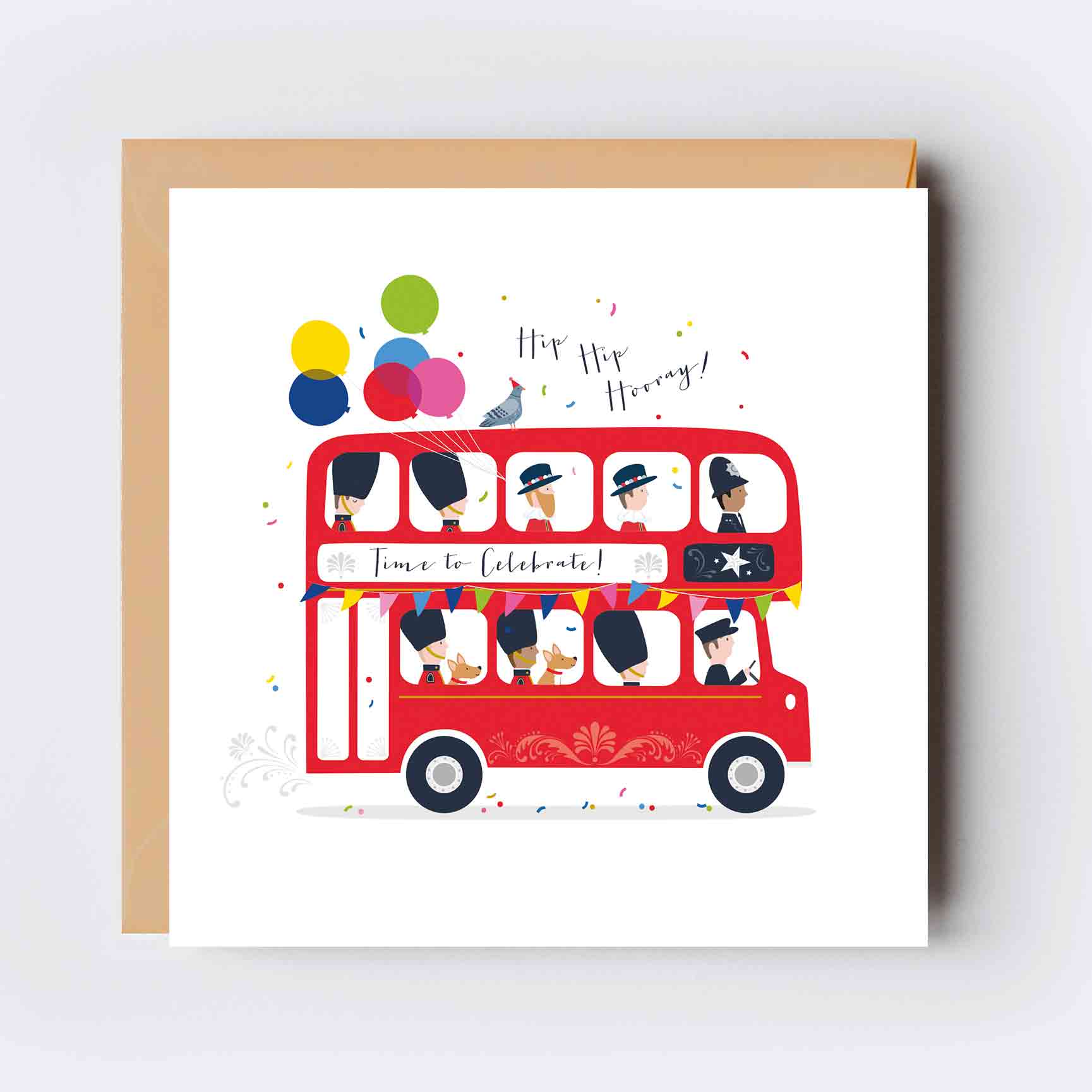 Klara Hawkins - Wholesale Birthday Card - Congratulations Bus | Celebration London Card | Red Bus Card