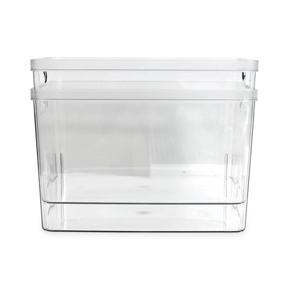 Isaac Jacobs International - Wholesale Storage Bin - Isaac Jacobs Clear Plastic Storage Bins w/Cutout Handles2