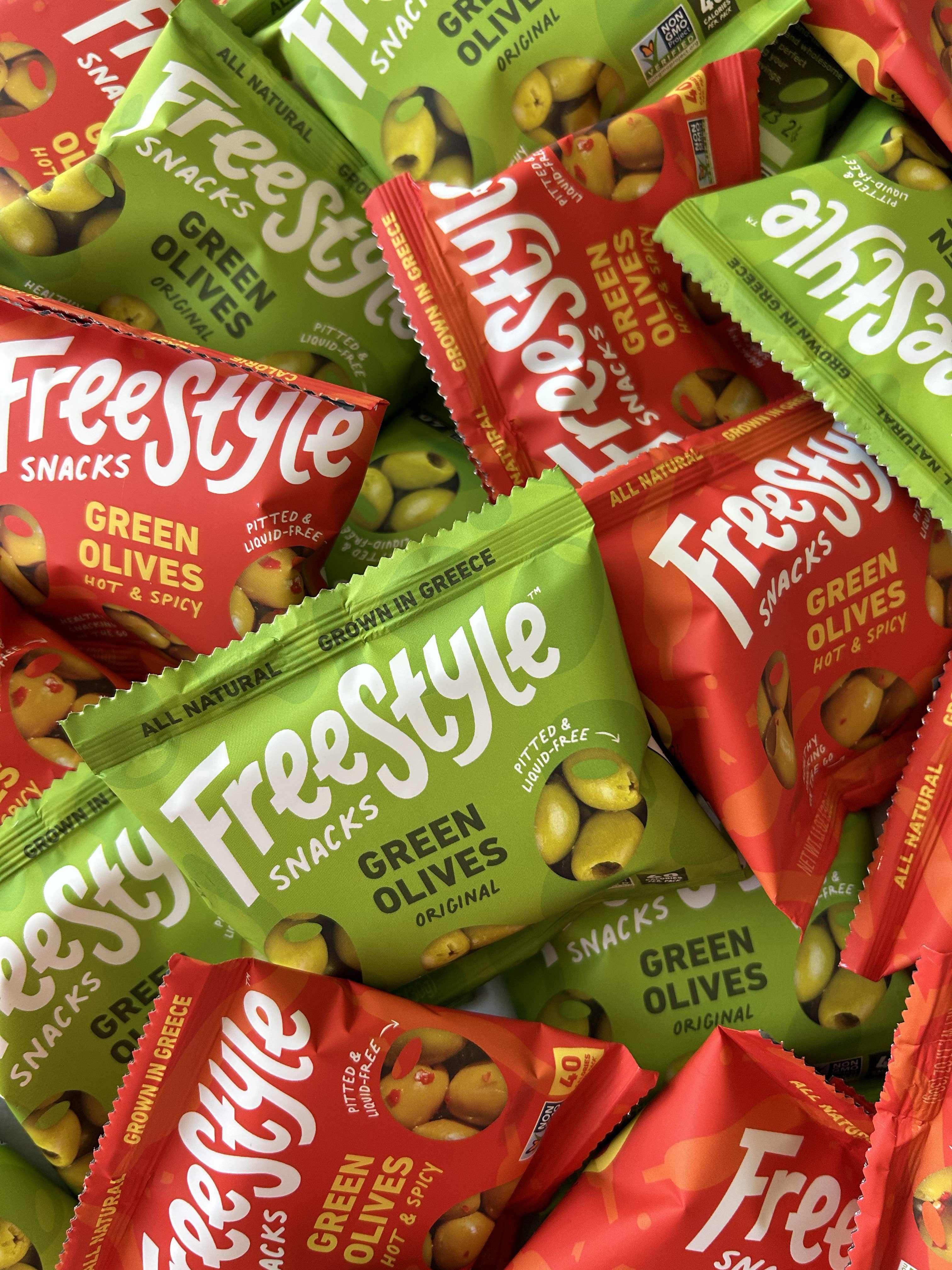 Freestyle Snacks - Wholesale Olives - 12ct 1.1oz Caddy - Hot & Spicy4