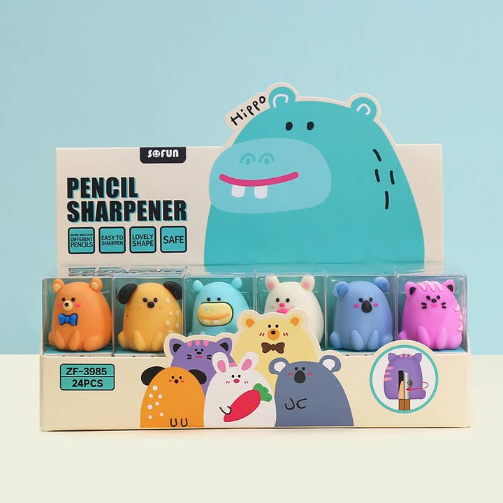 33319 ROUND ANIMALS PENCIL SHARPENER-24 for wholesale by BCmini