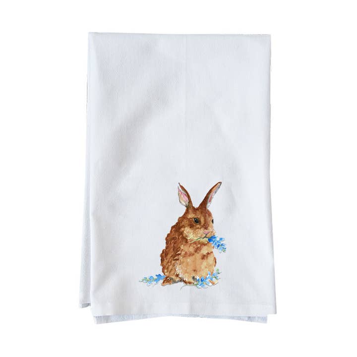 Bunny bluebonnets Kitchen towel for wholesale by Knollwood Lane