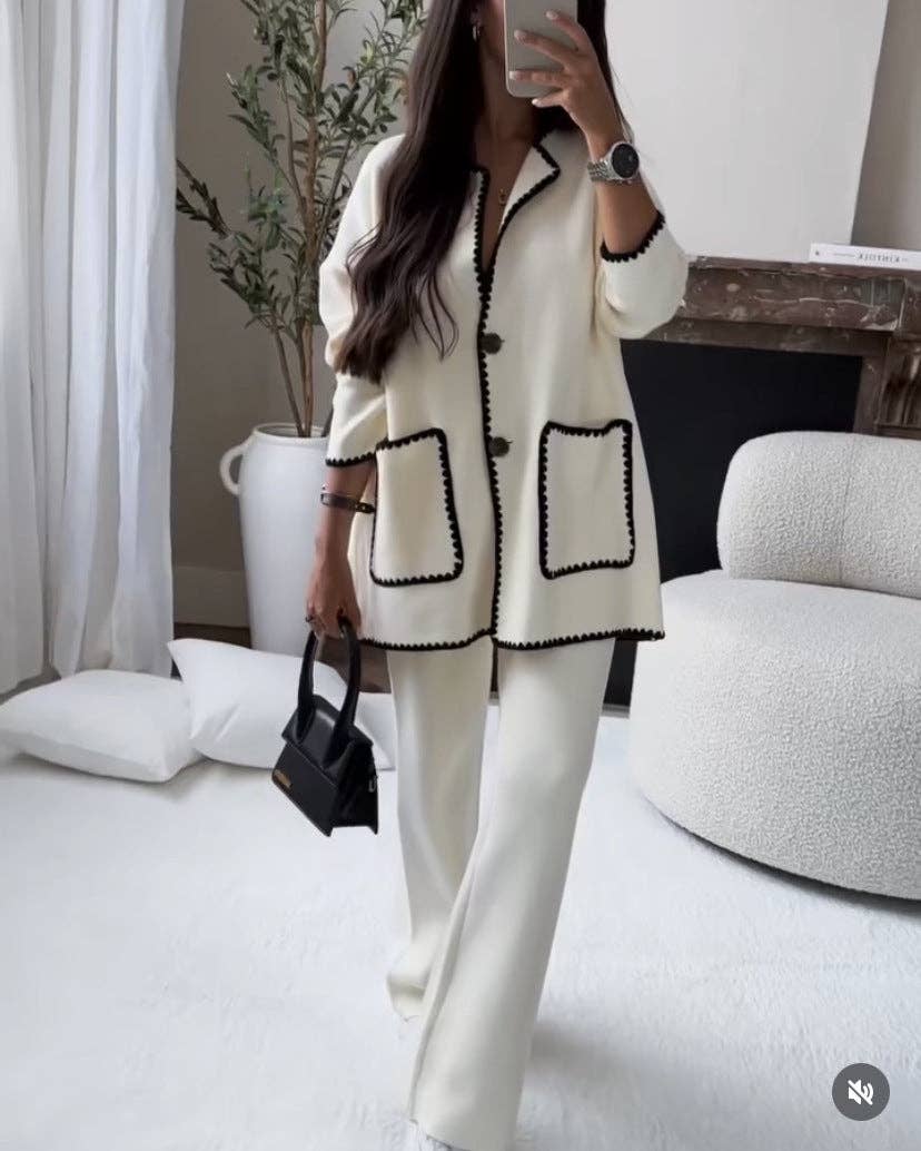 Marayn - Wholesale Top & Pant Set (NOT Loungewear) - Women's - EuroChic Patchwork Set FallWinter 25 Style8