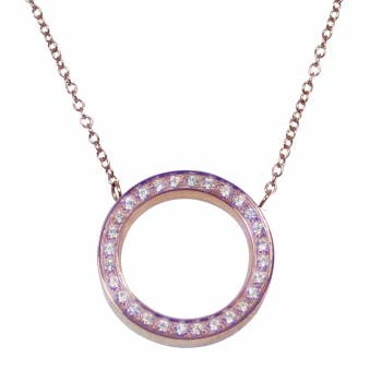 Circle chain simple L zirconia rose for wholesale by Style Republic - Carsten Maletz