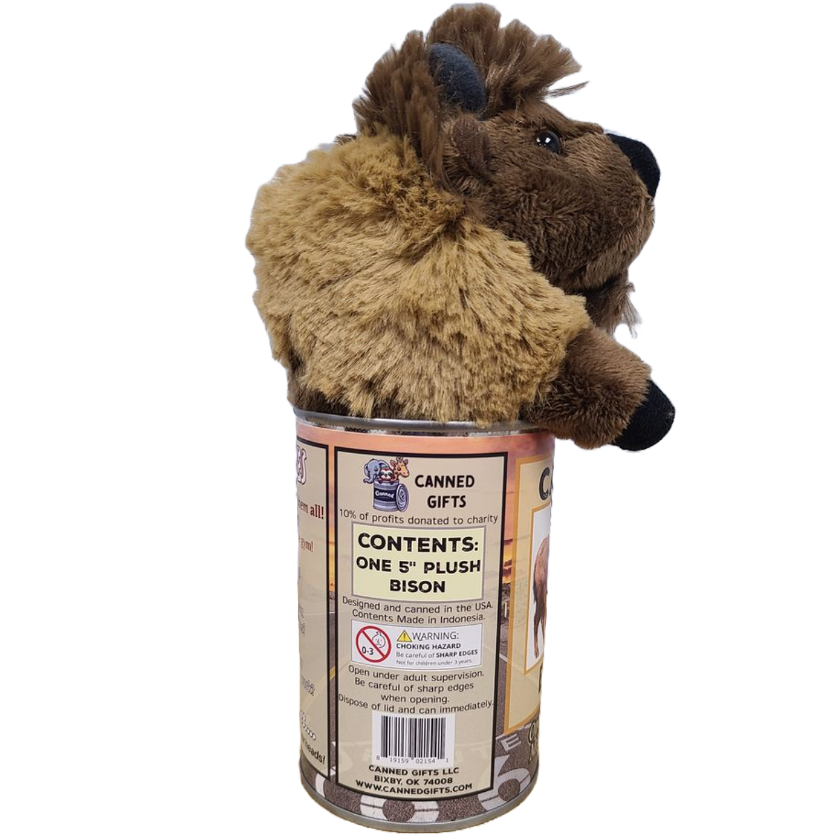 Canned Gifts - Wholesale Stuffed/Plush Toy - Kids & Baby - Route 66 Canned Bison - Eco-Friendly Recycled Plush Gift6
