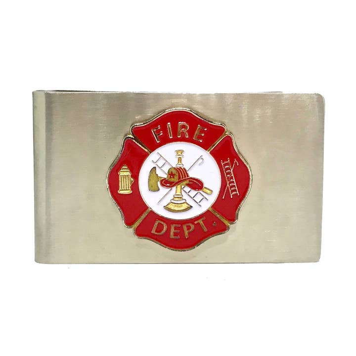Pince à billets Fireman's Cross, émaillée pour la vente par Cigar Cutters by Jim