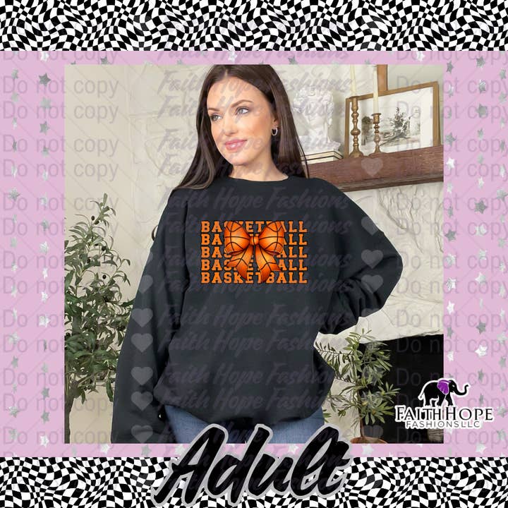 Basketball Bow Adult Sweater for wholesale by Faith'sVarietyShop