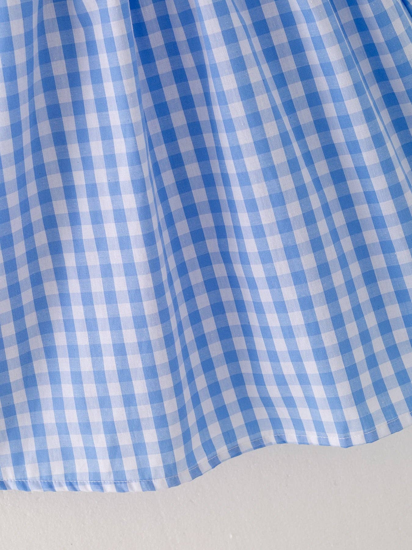 Rylee Faith Designs – Engroshandel Kjole - Børn – Farm Blue Smocking broderet pigekjole5