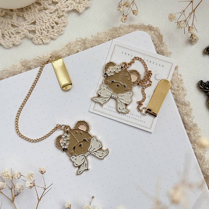 leelajournals - Wholesale Bookmark - teddy bear enamel bookmark pendant