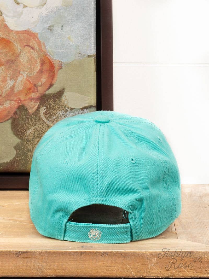 TRQ GIRLS Silver Glitter Bill Hat, Turquoise for wholesale on Faire3