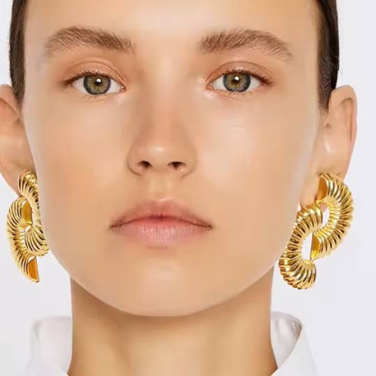 HoopLa - Wholesale Hoop Earrings - Puffy Half Shell Hoop, The Helix, The Conch Split Earring1