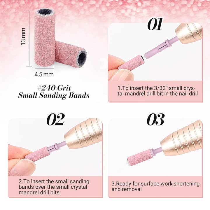 MELODYSUSIE - Wholesale Nailcare set - Professional Small Sanding Bands 50 Pcs 240#4