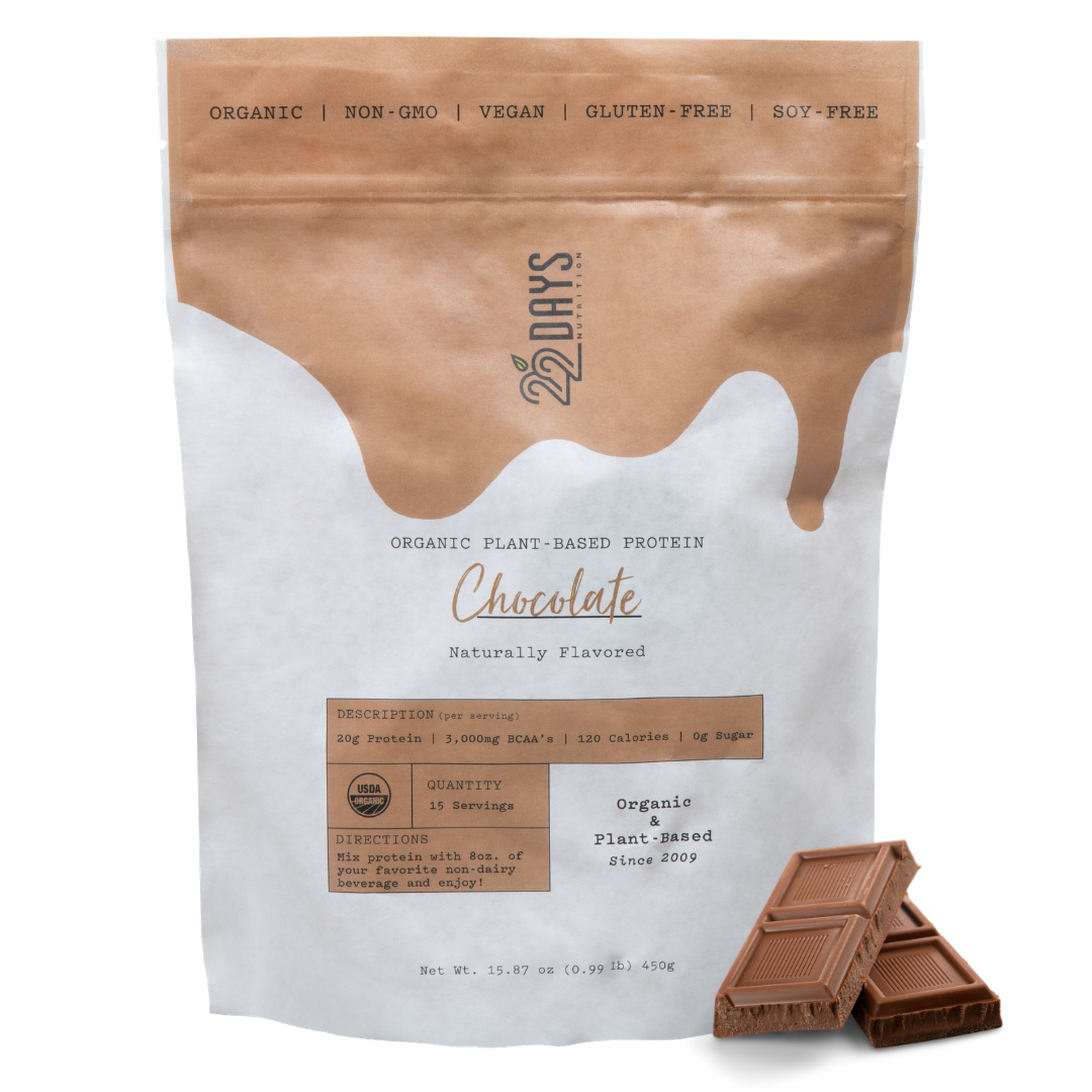 22 Days Nutrition - Vente Poudres protéinées/superaliments - Poudre de protéines végétales biologiques (20 g de protéines, faible teneur en glucides)6