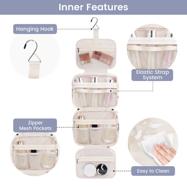 wandf - Wholesale Makeup/Cosmetic Bag - Narwey Hanging Toiletry Bag for Women Travel Makeup Bag