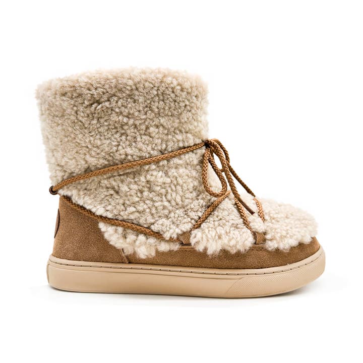 thies 1856 ® boots i fårskinn med spets, cashew för wholesale av thies