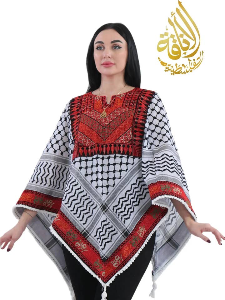 Palestinian Elegance – Blusa - Mulher por atacado – Elegância Palestina Blusas Modestas Bordadas para Mulheres0
