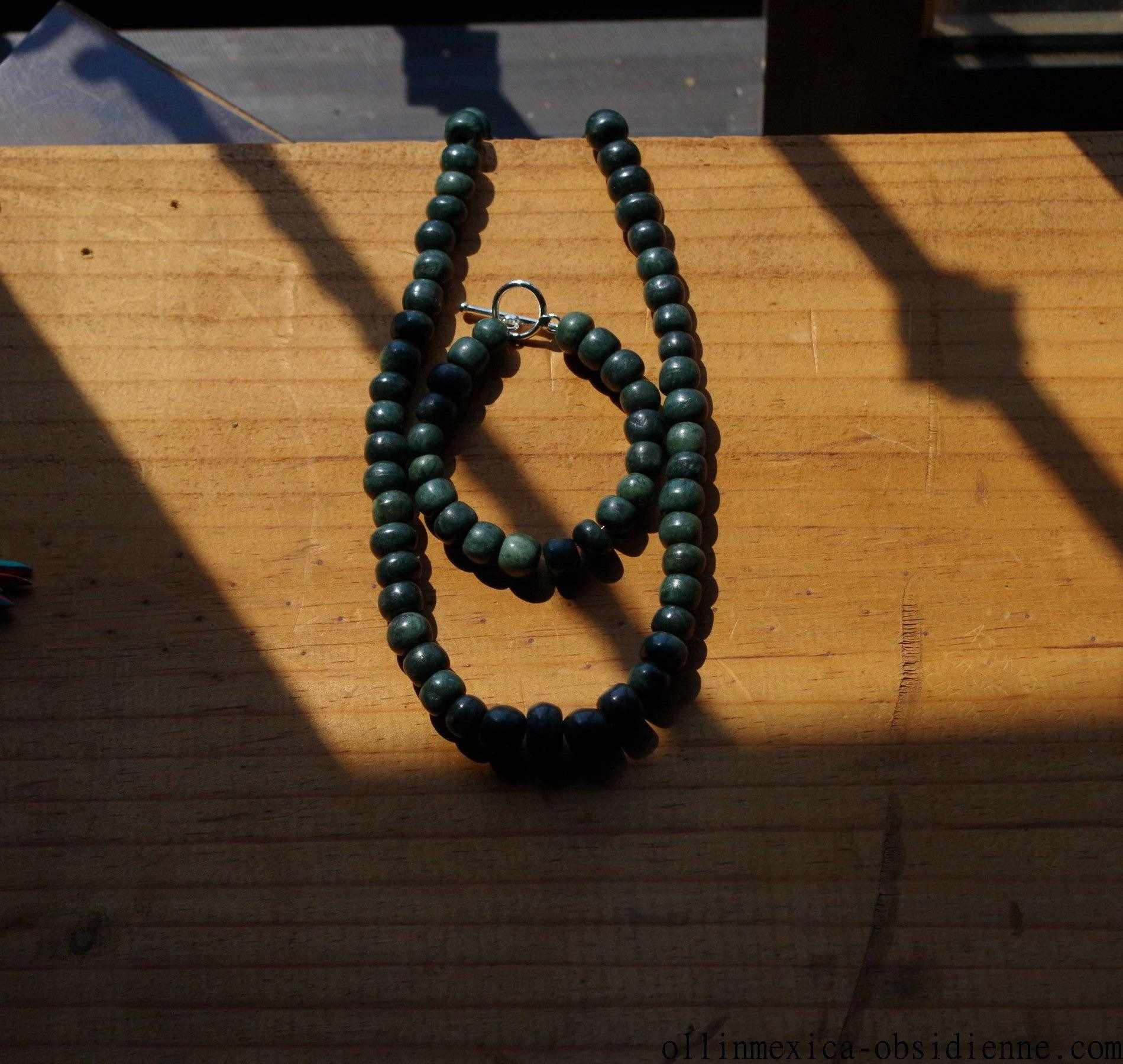 OllinMexica - Vendita all'ingrosso Bracciale con perline - Bracciale Maya come gioielli antichi in giada guatemalteca - Perline verde scuro - Serpentina guatemalteca - Stile precolombiano8