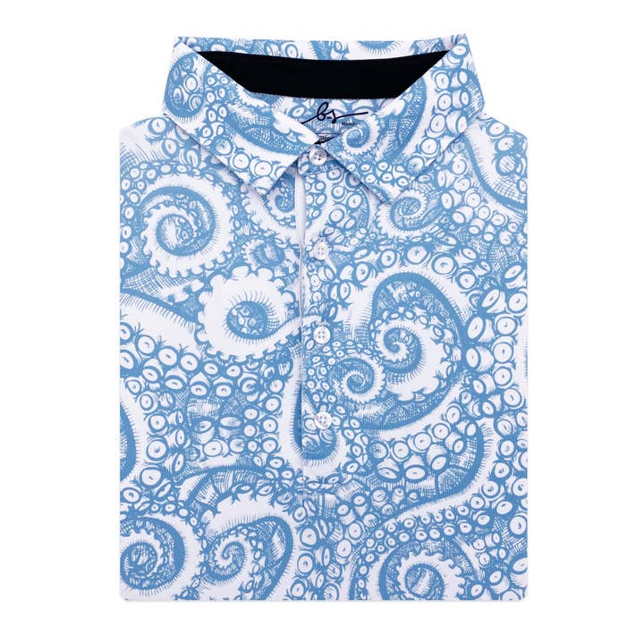 'Octopus Seamless' Golfshirt mit vier Knöpfen für den Großhandel von Boston Scott Golf Apparel
