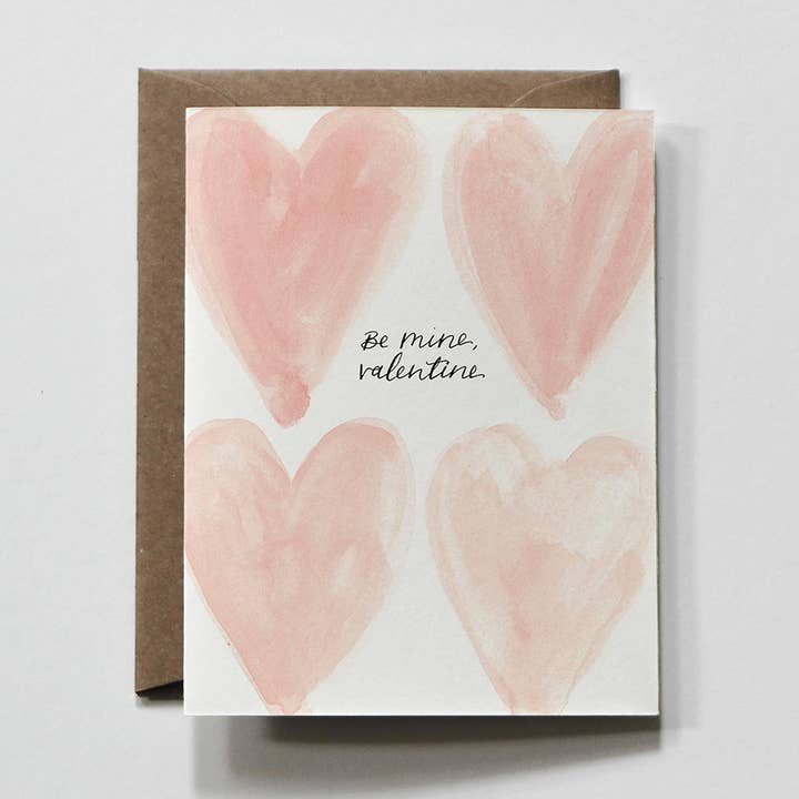 Be Mine | Valentine's Day Love Hearts Greeting Card for wholesale by everglow handmade