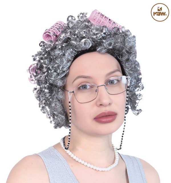 KBW Global Corp. - Wholesale Costume - Unisex - Old Lady Wig with Curlers0
