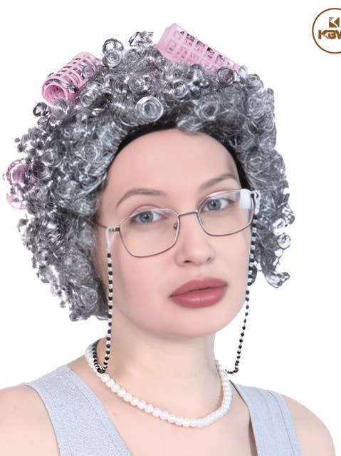 KBW Global Corp. - Wholesale Costume - Unisex - Old Lady Wig with Curlers0