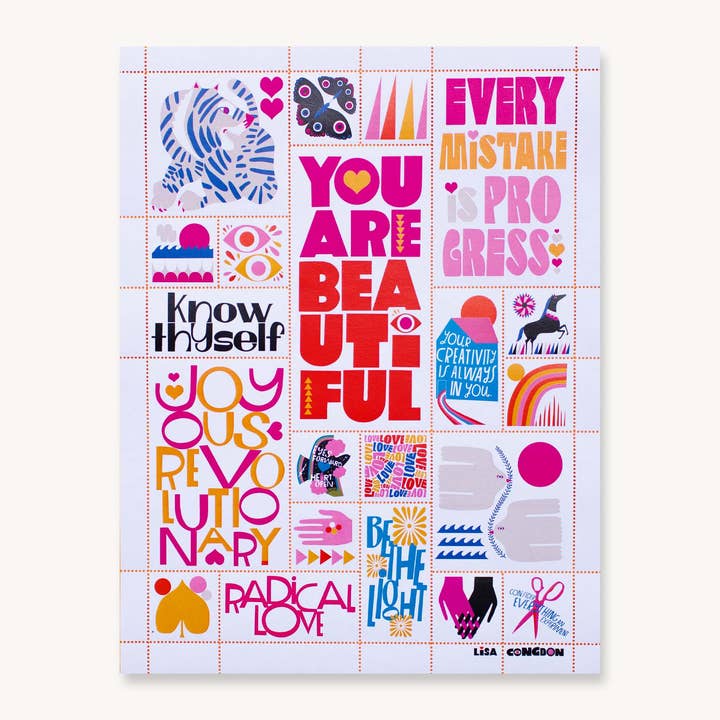 Poster Stamp series 7 - Hold It Lightly for wholesale by Lisa Congdon Art & Illustration