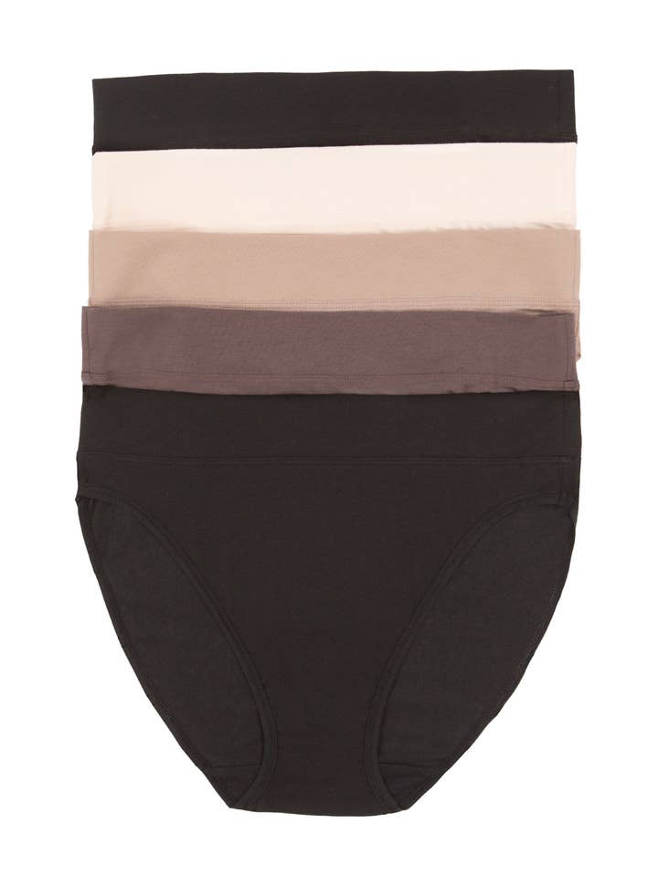 Pima Cotton Hi-Cut Underwear 5-Pack - Classic for wholesale by Felina