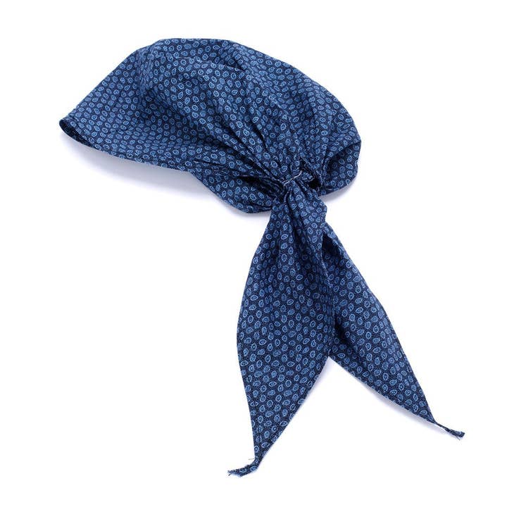 Foulard pre-annodato con turbante Paisley - Blu notte per la vendita all'ingrosso da parte di Peppercorn Kids