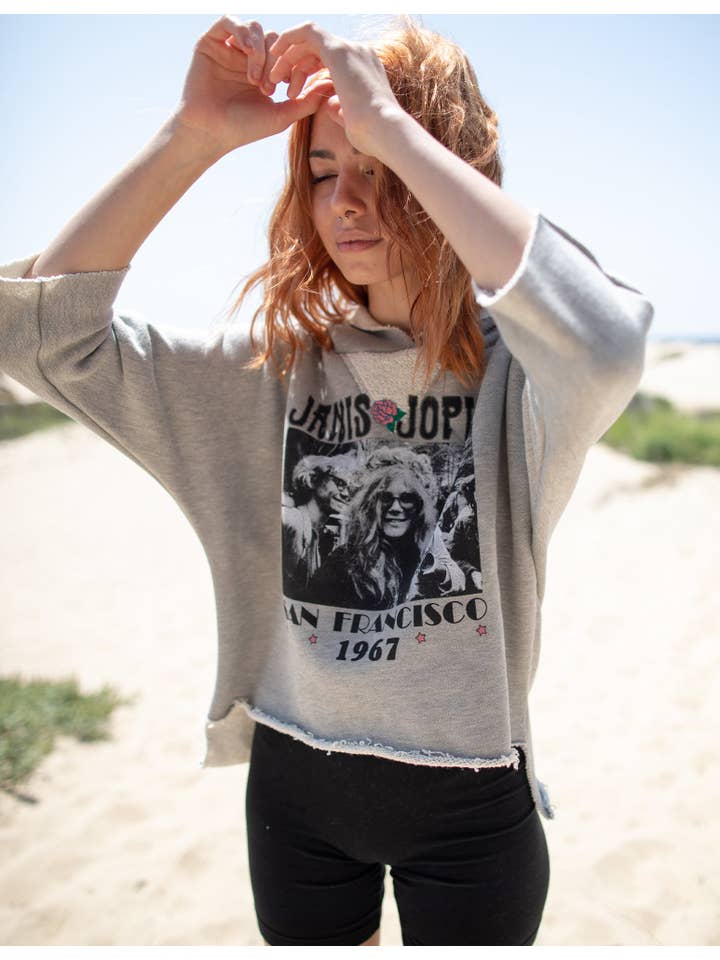 People Of Leisure - Wholesale Hoodie - Women's - Janis Joplin Cropped Hoodie