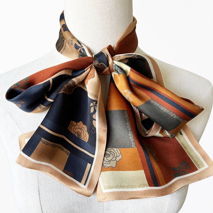thessoies - Wholesale Scarf – Women's - Thessoies - Rose Double Print Silk Scarf0
