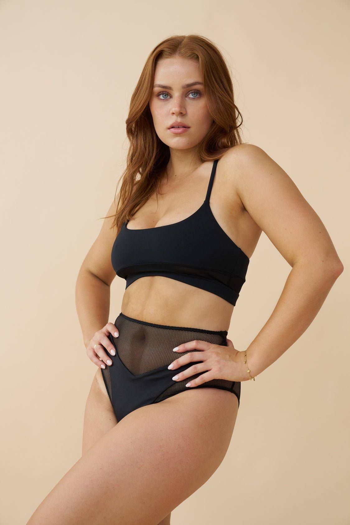 Blake High Waist Mesh Shorts Black for wholesale on Faire3