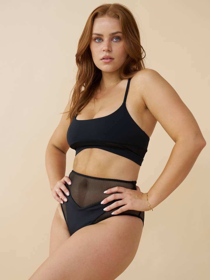 Blake High Waist Mesh Shorts Black for wholesale on Faire3