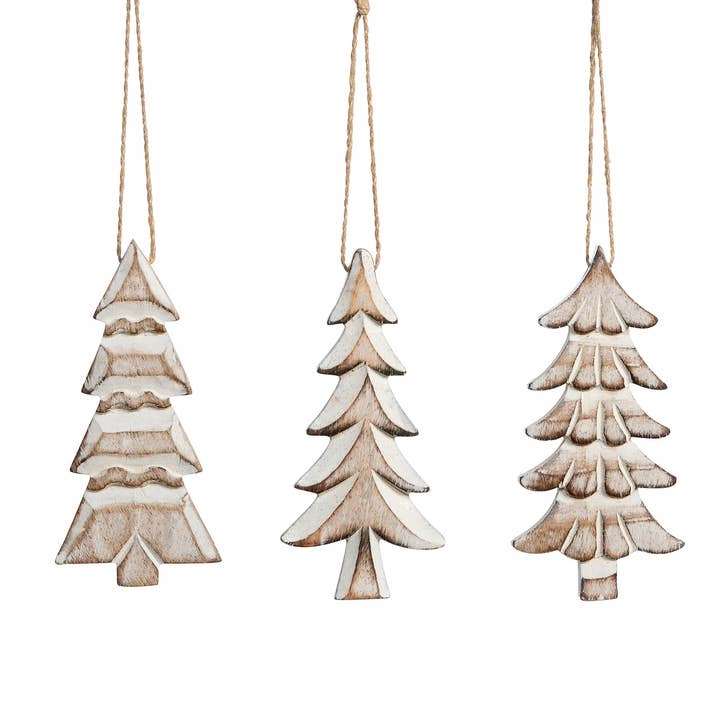 Park Hill Collection - Wholesale Christmas Decoration - Wooden Carved Fir Tree Ornament