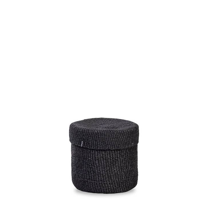 Kiondo basket with lid | Black S for wholesale by Mifuko