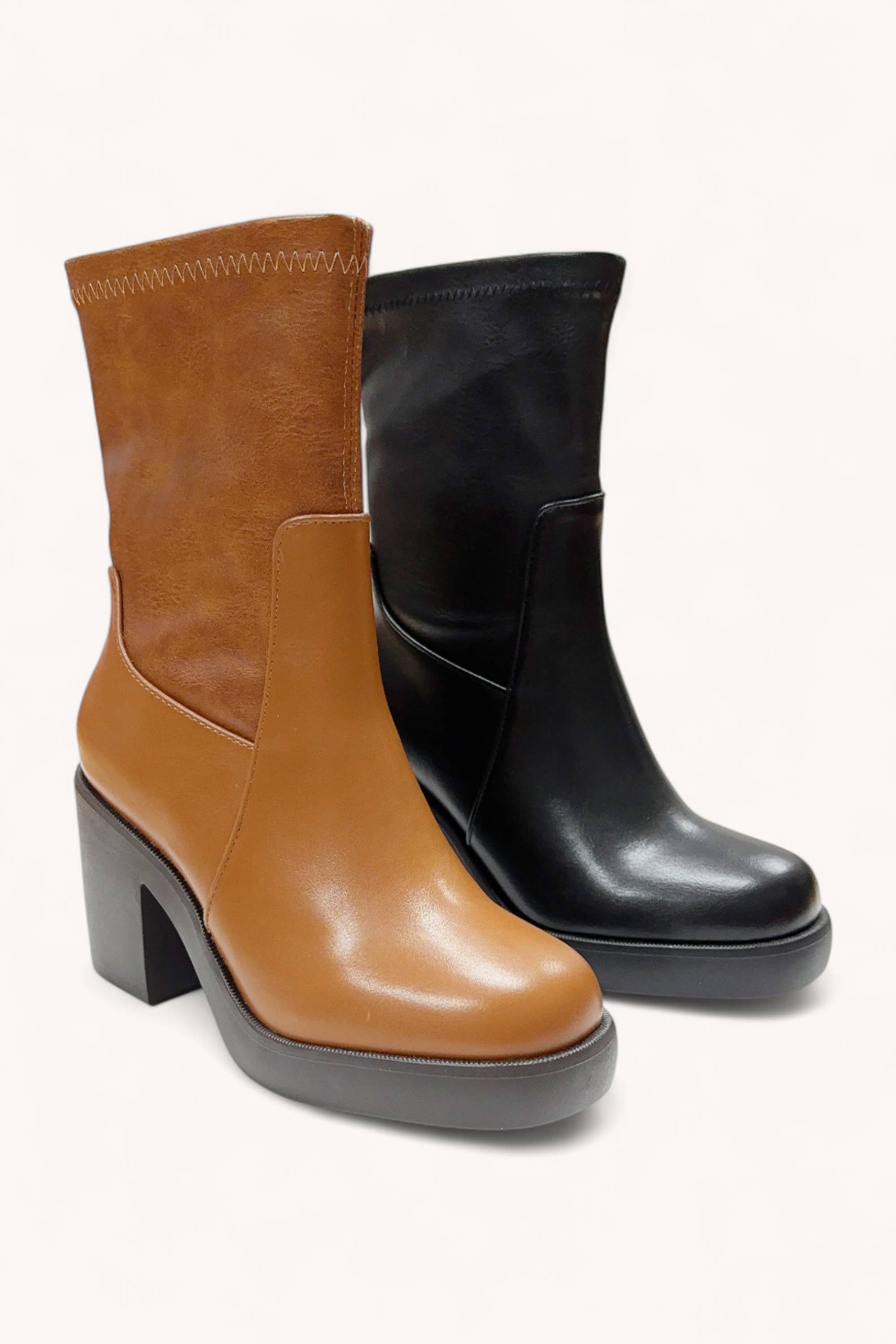 CCOCCI – Botins - Mulher por atacado – BOTINS DE PLATAFORMA MAZZA-1 COM PUNHO ELÁSTICO AJUSTADO NO TORNOZELO2