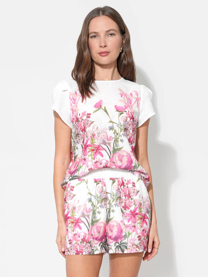 Valerie Floral Placement Top for wholesale by Adelyn Rae