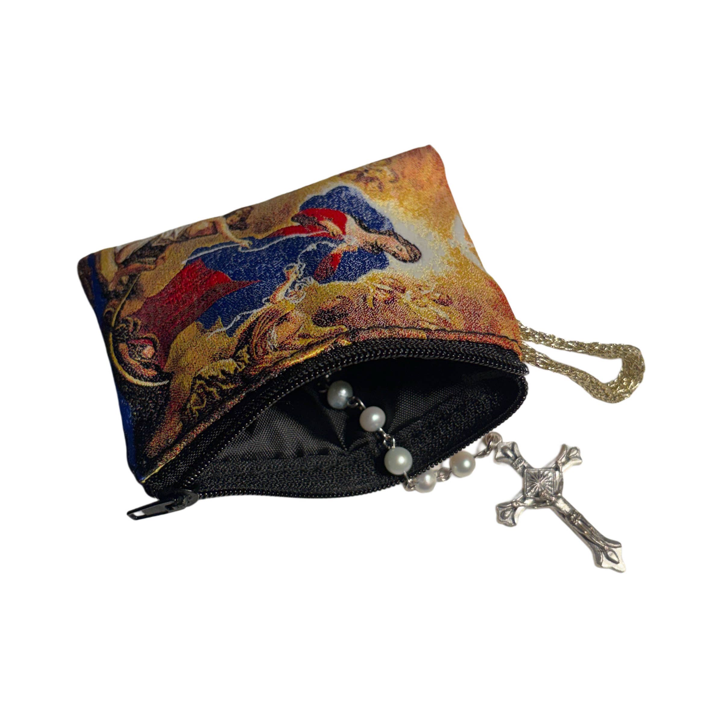 Oremus Mercy - Wholesale Pouch - Unisex - Rosary Pouch - Lady Undoer of Knots 3″ x 4″5