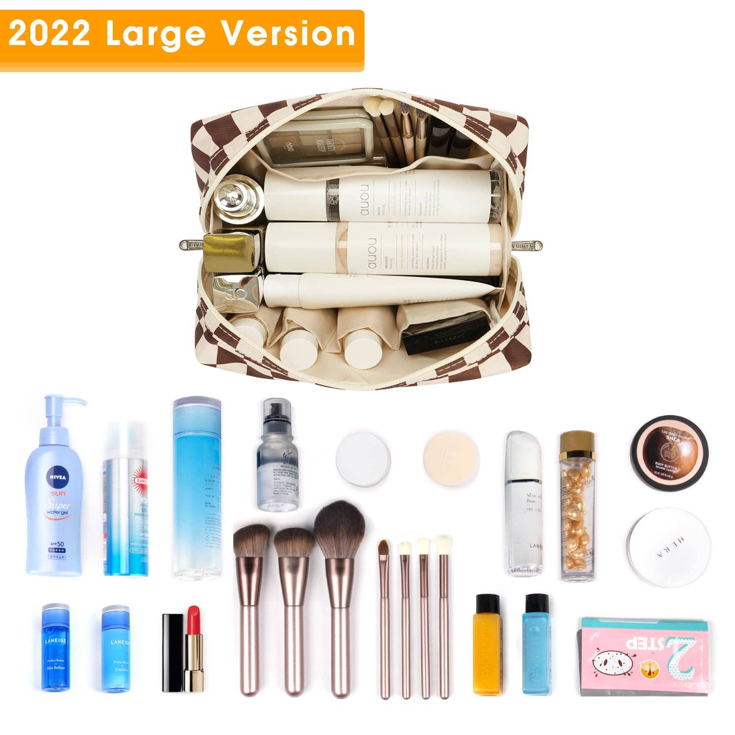 wandf - Wholesale Makeup/Cosmetic Bag - Checkered Makeup Bag Travel Cosmetic Bag Organizer Toiletry61