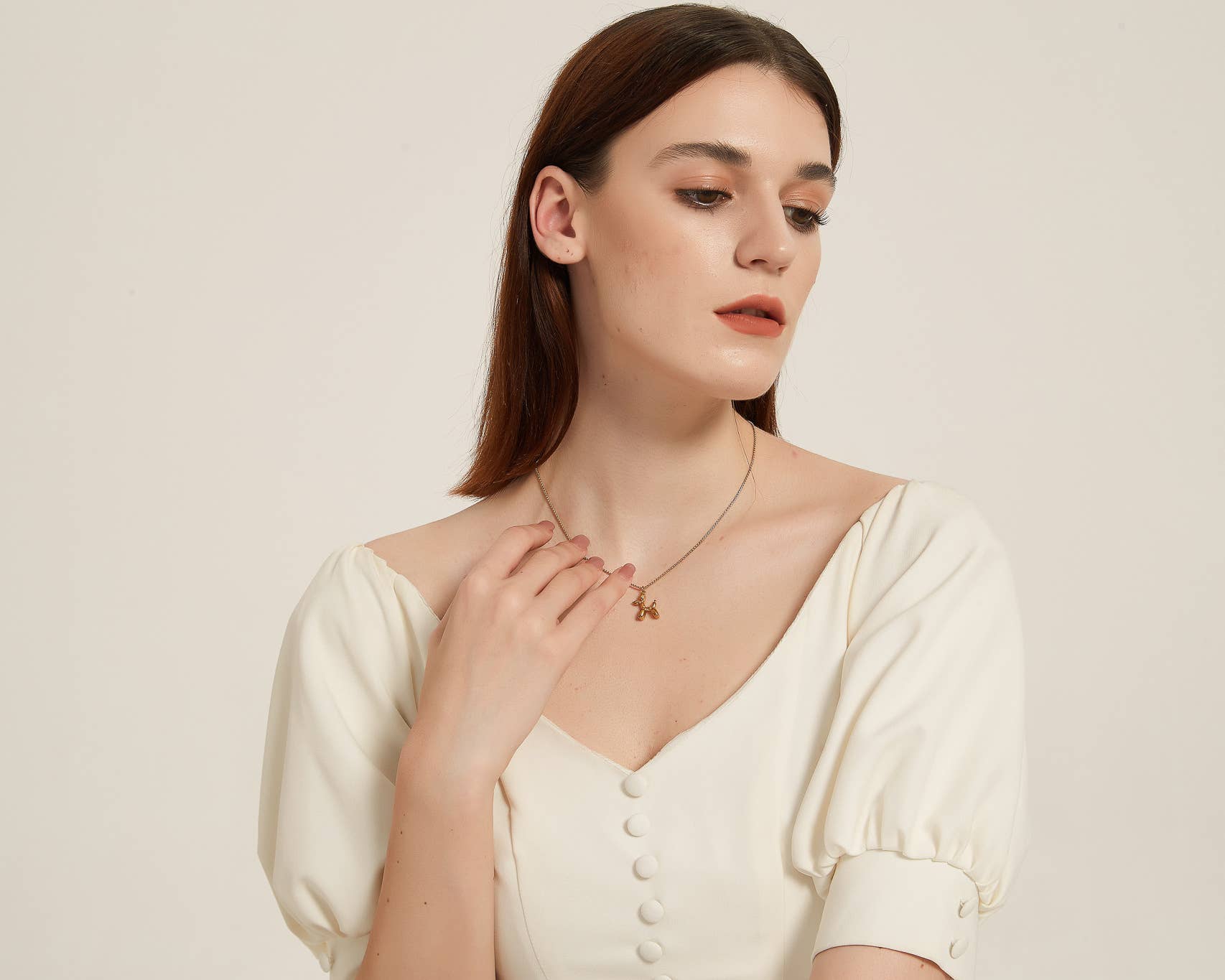 Melange Blanc - Wholesale Pendant/Charm Necklace - Camilie Balloon Puppy Dog Charm Necklace in gold & silver9