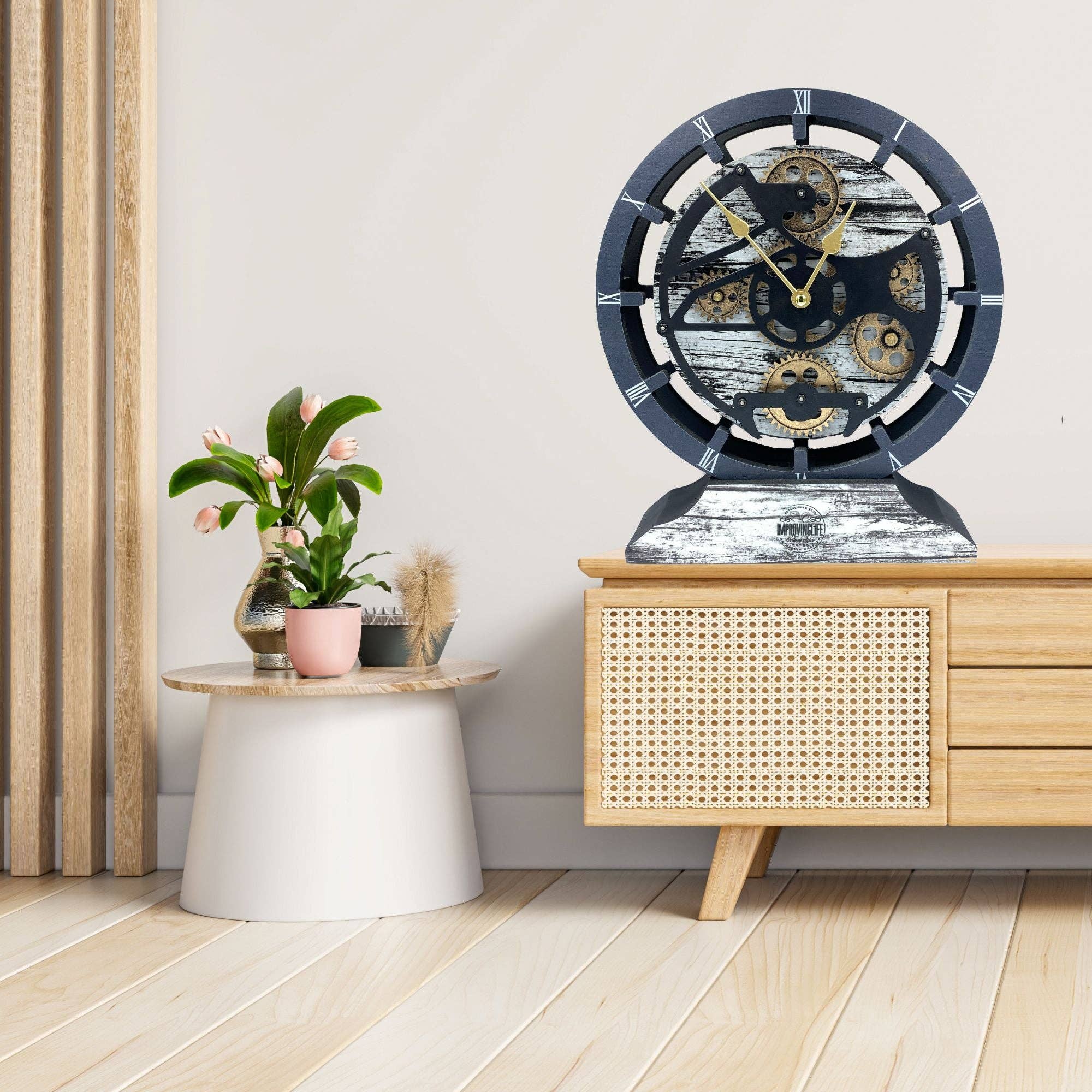 The Gears Clock - Wholesale Wall Clock - CANADA LINE WALL-DESK CLOCK 16 INCH GREY&WHITE15