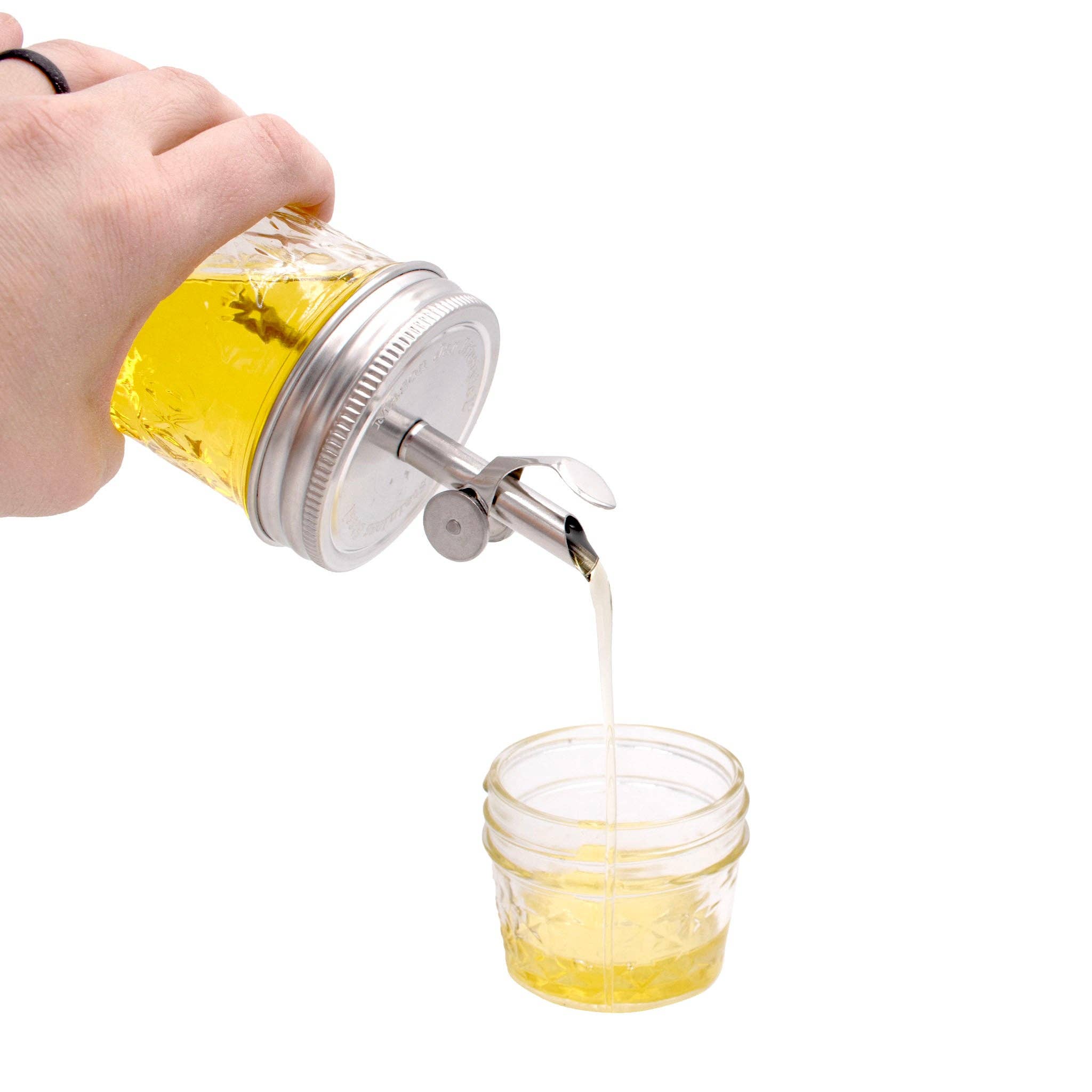 Mason Jar Lifestyle - Wholesale Kitchen Tool/Gadget - Stainless Steel Pour Spout Oil Cruet Lids for Mason Jars7