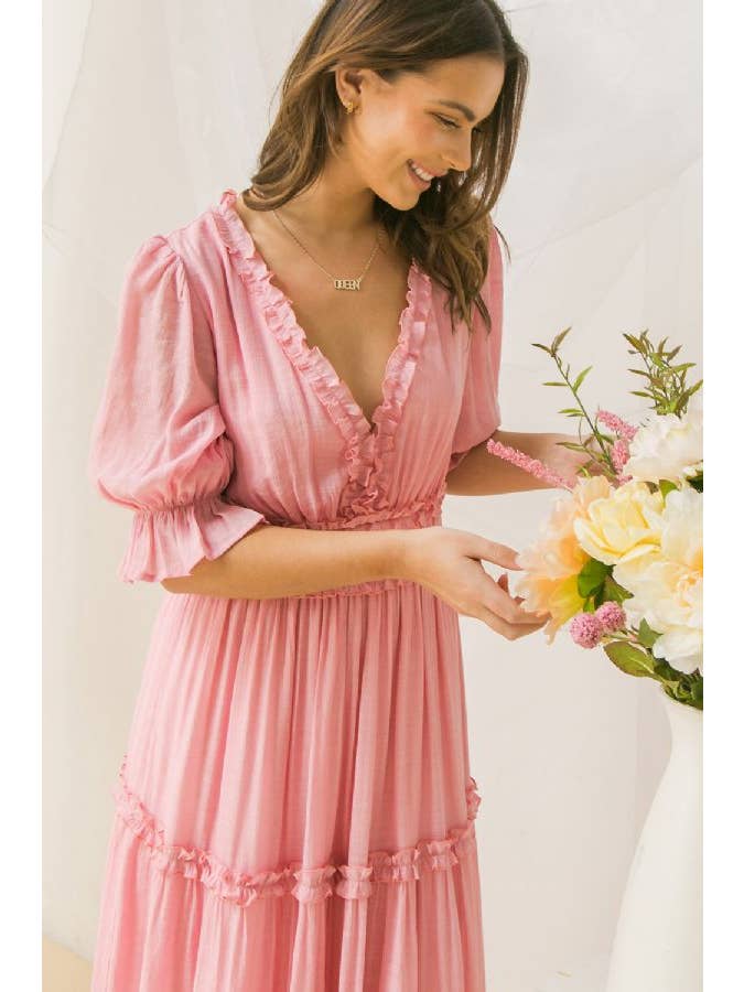 MELON A solid midi dress-AD2515 for wholesale on Faire7