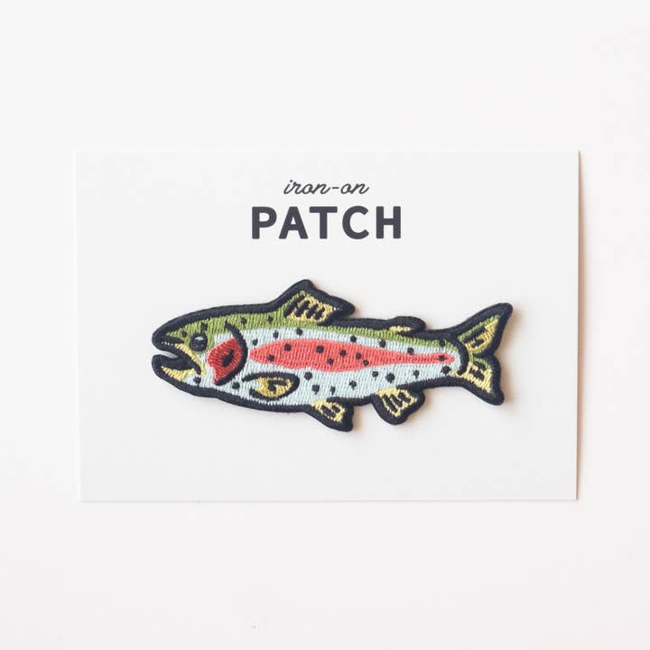 Union Made - Wholesale Patch - Rainbow Trout Embroidered Iron on Patch