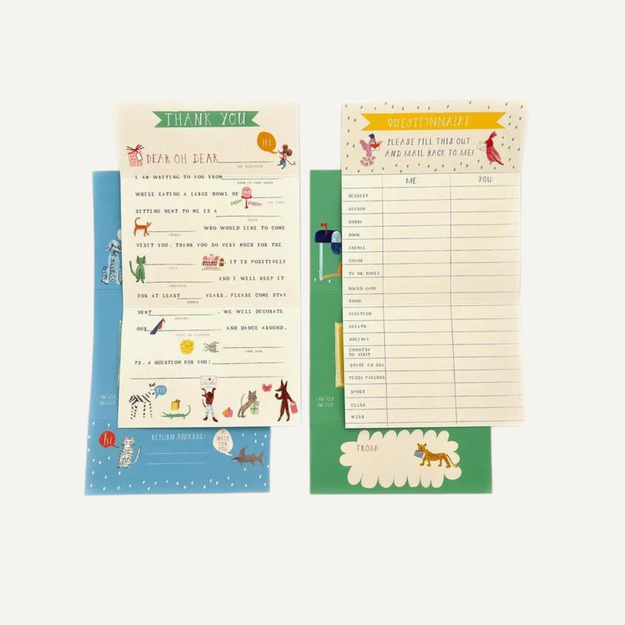 Mr. Boddington's Studio - Wholesale Stationery/Notecard Set - Animal Menagerie Stationery Kit3