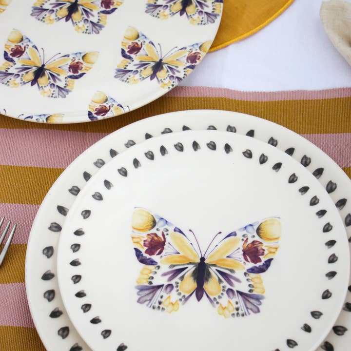 Pó de Barro - Wholesale Dinner Plate - Dinner Plate Hearts Butterfly Effect4