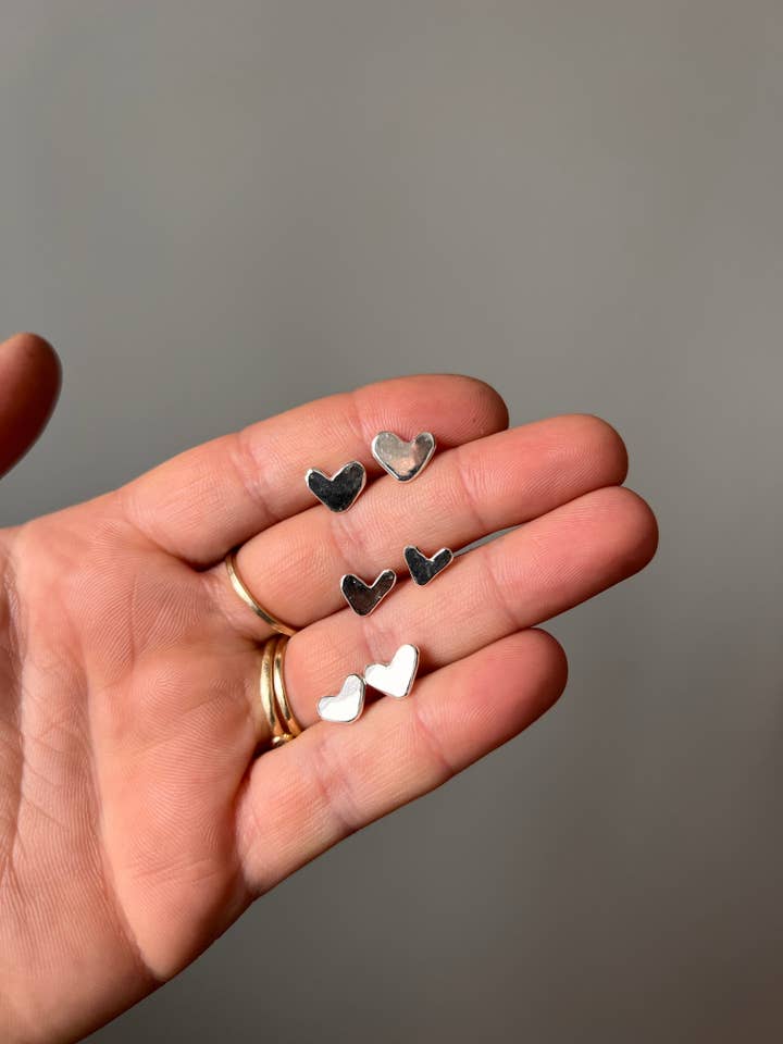 Sterling Silver Heart Studs for wholesale by Sari Rae