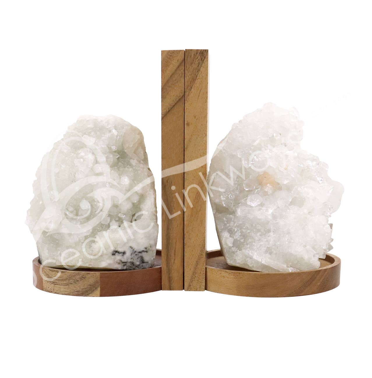 Oceanic Linkways Inc - Wholesale Spiritual Stone/Crystal - (PAIR)BOOKENDS - APOPHYLLITE CLUSTER (PAIR) 6"H X 8"W0