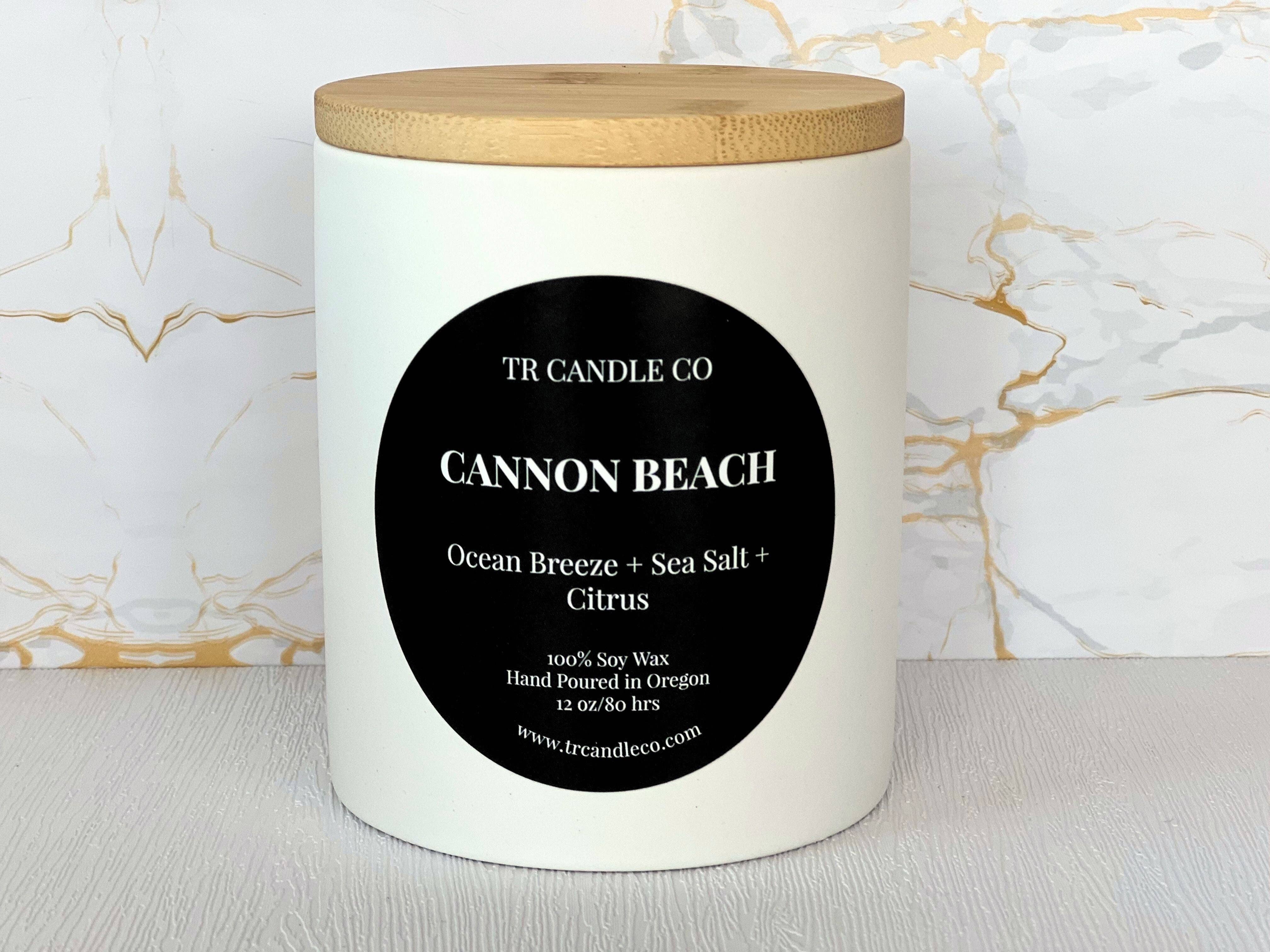 TR Candle Co - Wholesale Jar/Filled Candle - Cannon Beach 12 oz- White Jar1