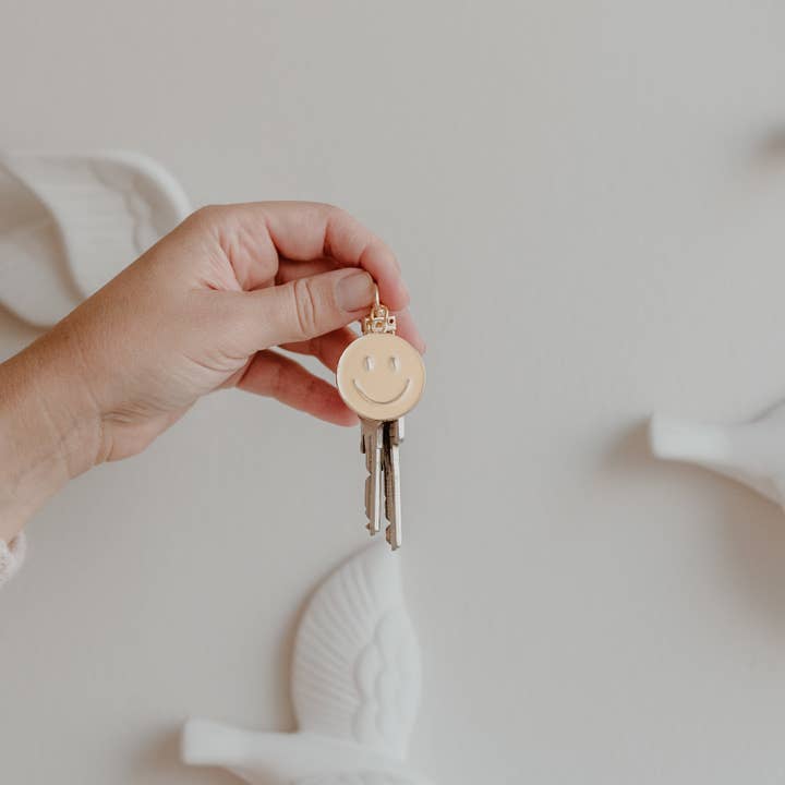 Schlüsselanhänger Smiley Gelb (VE = 6 Stück) für den Großhandel von Eulenschnitt