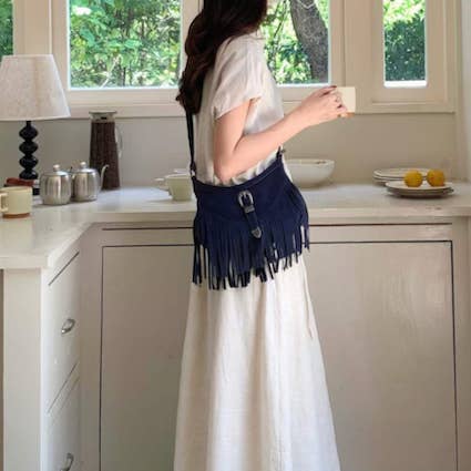 Pretty Persuasions – wholesale Shoulder bag – women's – P24103 Boho Style Buckle Décor Suede-Like Shoulder Bag3